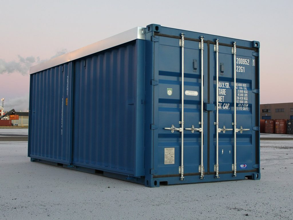 20ft Hi Cube Container (9′ 6″ high) suitable for IBC storage Sliding Door