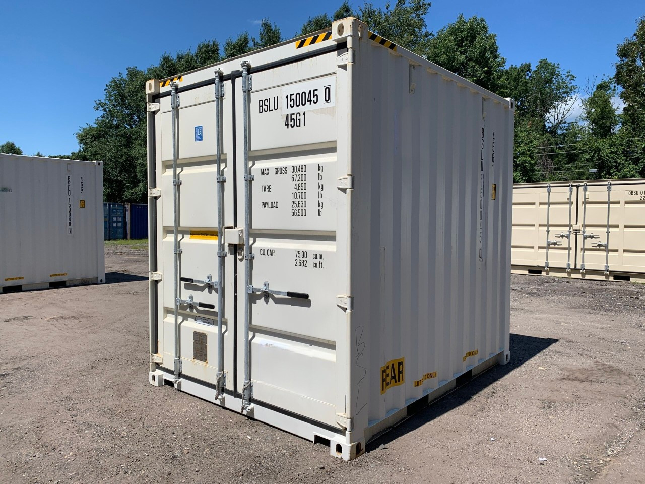 10′ x 8′ x 9.5′ Tall– New(ONE TRIP) Shipping HIGH CUBE Storage Container – Wind and Watertight – WHITE