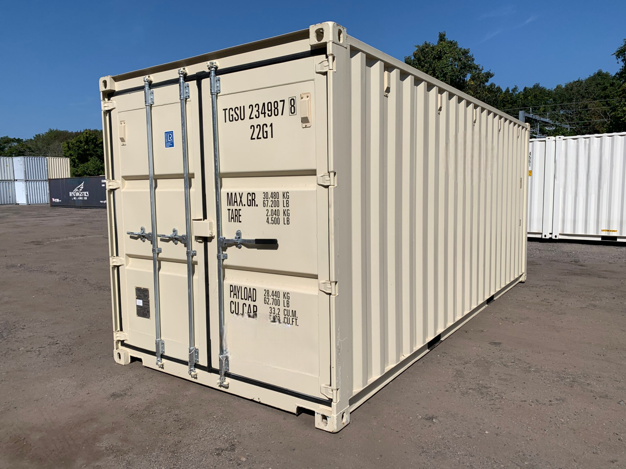 20′ x 8′ x 8.5′ Tall– New (Oe Trip)  Shipping/Storage Container – Wind and Watertight – BEIGE