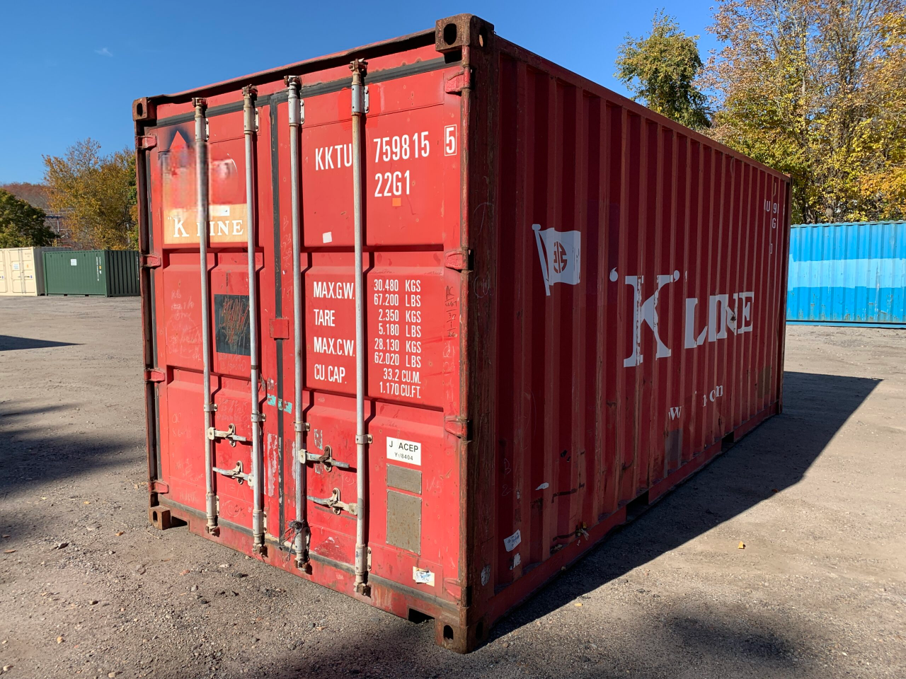 20′ x 8′ x 8.5′ Tall –Used Shipping / Storage Container-Wind and Watertight – RED