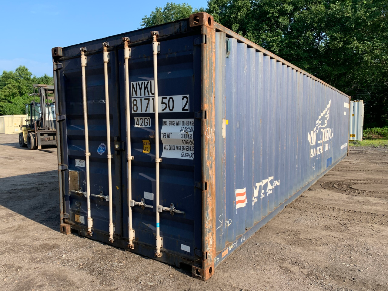 40′ x 8′ x 8.5′ Tall –Used STANDARD HEIGHT Shipping  Storage Container-Wind and Watertight – BLUE