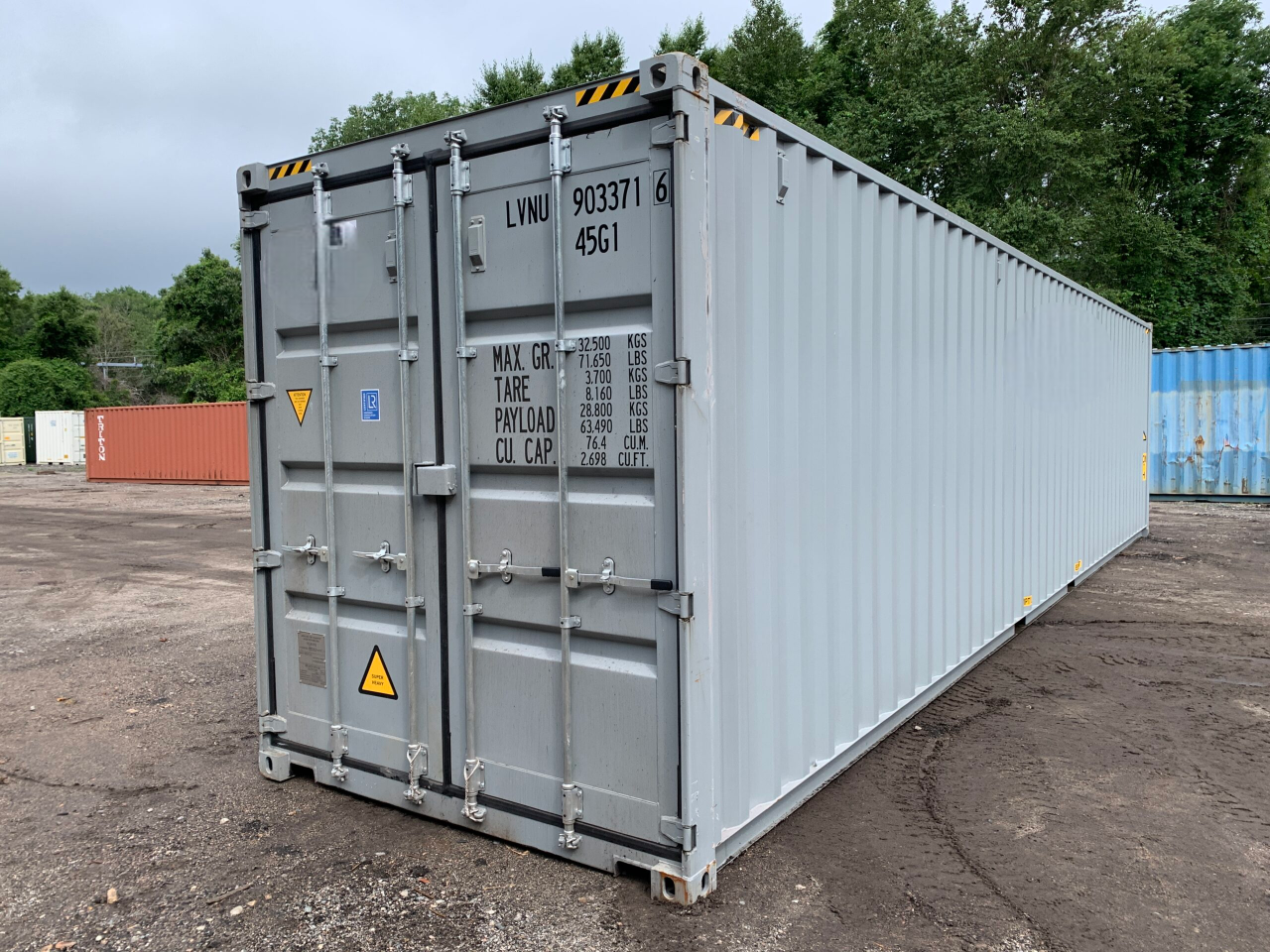 40′ x 8′ x 9.5′ Tall – One Trip High Cube Shipping/Storage Container – Wind and Watertight-GRAY