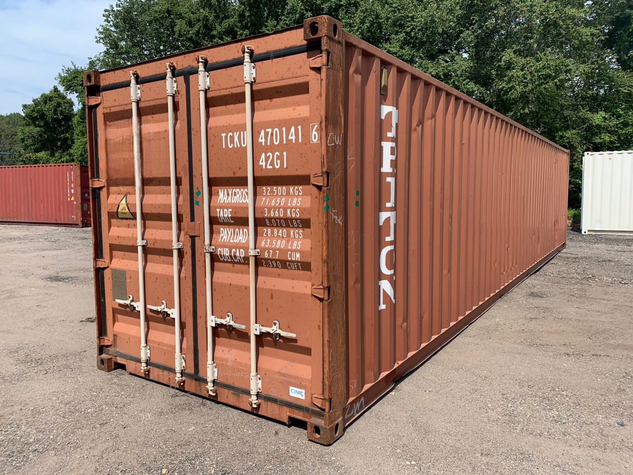 40′ x 8′ x 8.5′ Tall –Used STANDARD HEIGHT Shipping / Storage Container-Wind and Watertight – Brick