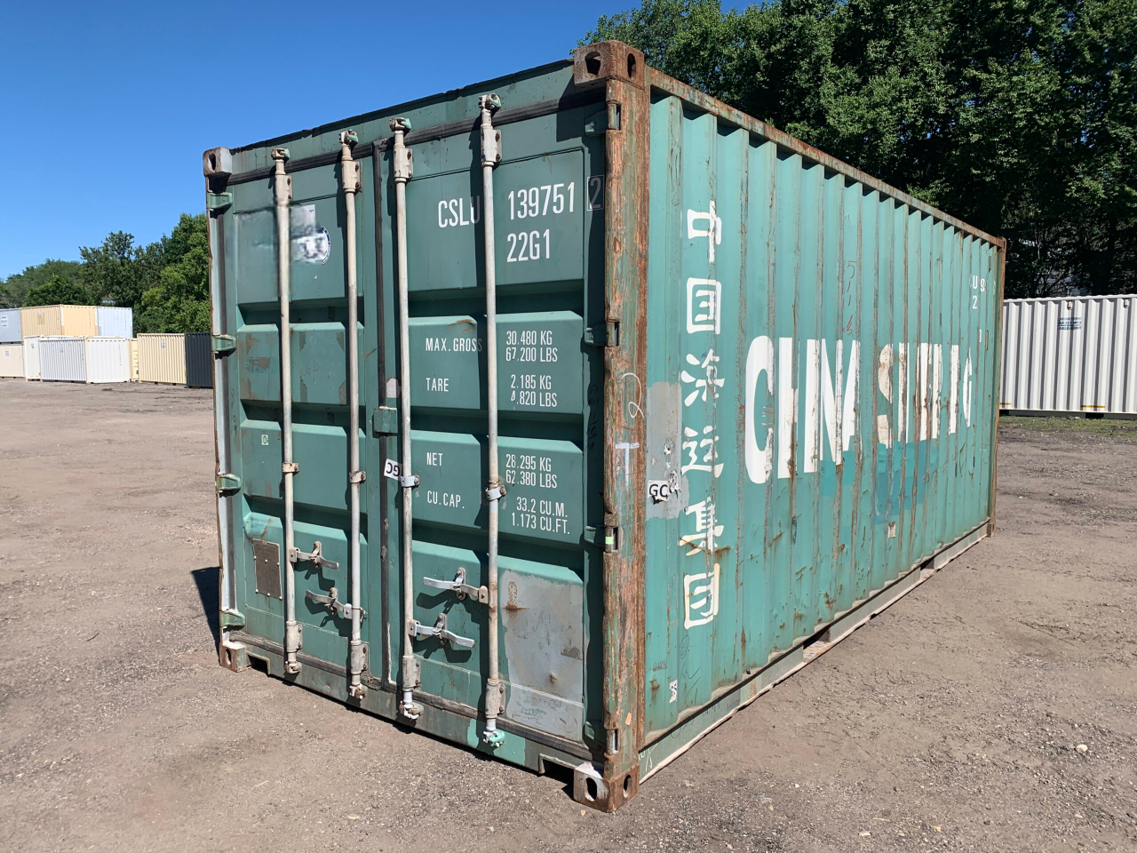 20′ x 8′ x 8.5′ Tall –Used Shipping / Storage Container-Wind and Watertight – GREEN