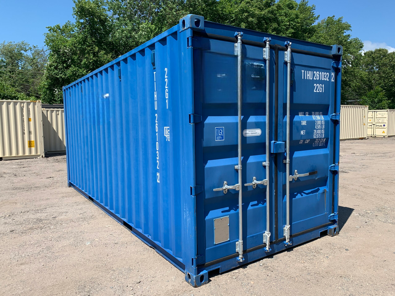 20′ x 8′ x 8.5′ Tall– New Shipping/Storage Container – Wind and Watertight – BLUE