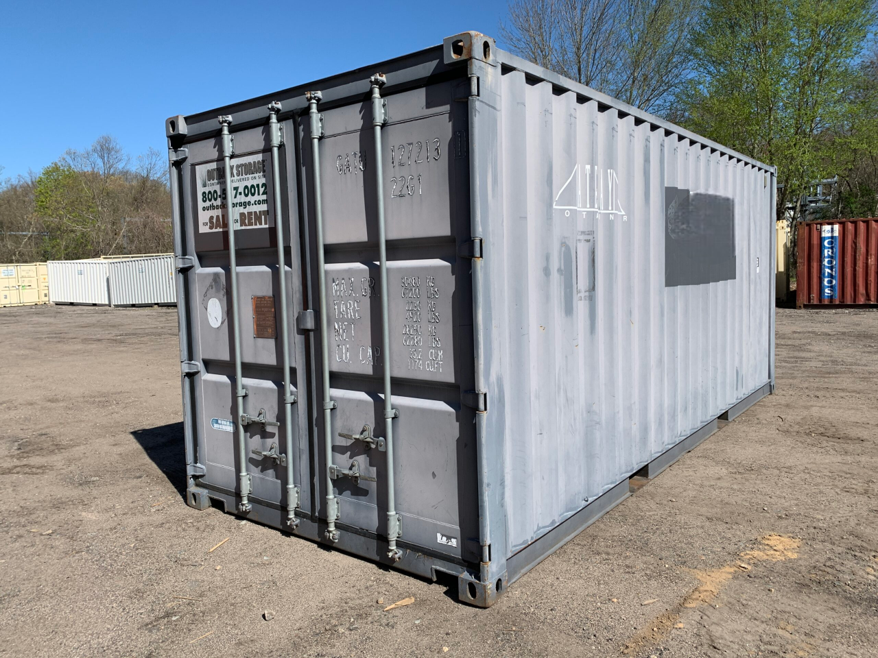 20′ x 8′ x 8.5′ Tall– Wind and Watertight OFF RENT Used Shipping / Storage Container – BLUE