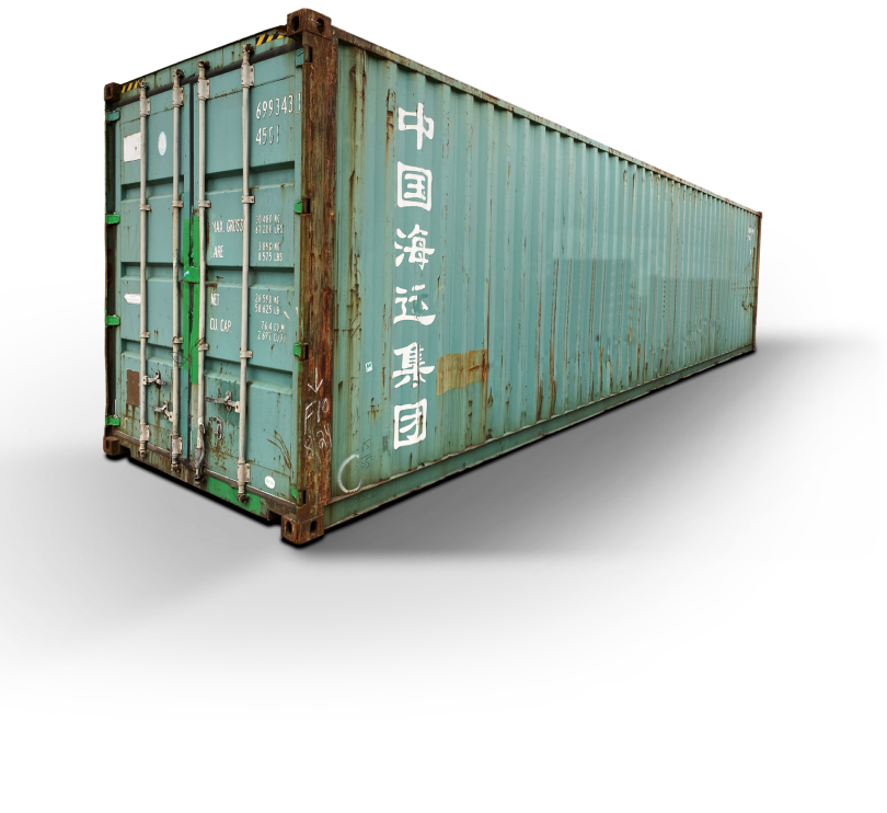 green 40 foot shipping container