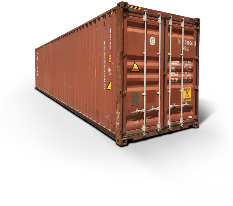 red 40 foot shipping container
